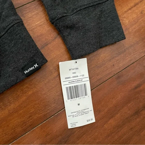 HURLEY HALEIWA HAWAII SURFS UP GRAY HOODIE SZ MEDIUM M - Picture 6 of 7